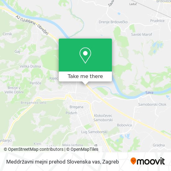 Meddržavni mejni prehod Slovenska vas map