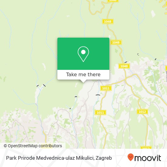 Park Prirode Medvednica-ulaz Mikulici map