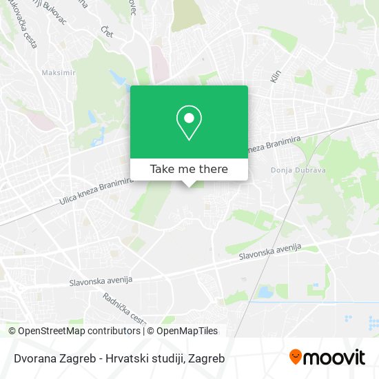 Dvorana Zagreb - Hrvatski studiji map