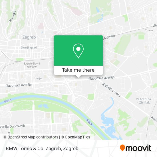 BMW Tomić & Co. Zagreb map