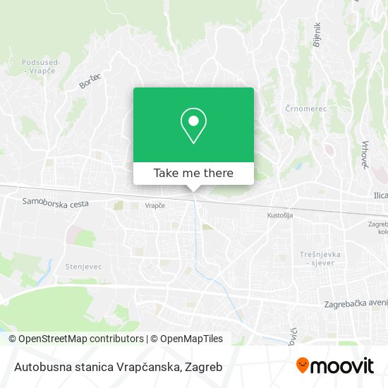 Autobusna stanica Vrapčanska map