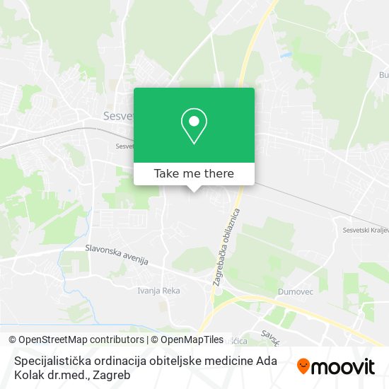 Specijalistička ordinacija obiteljske medicine Ada Kolak dr.med. map