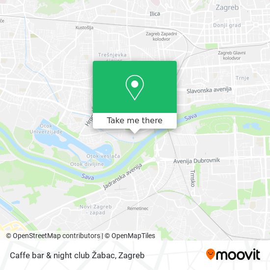 Caffe bar & night club Žabac map