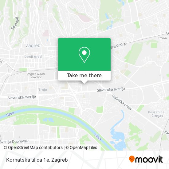 Kornatska ulica 1e map