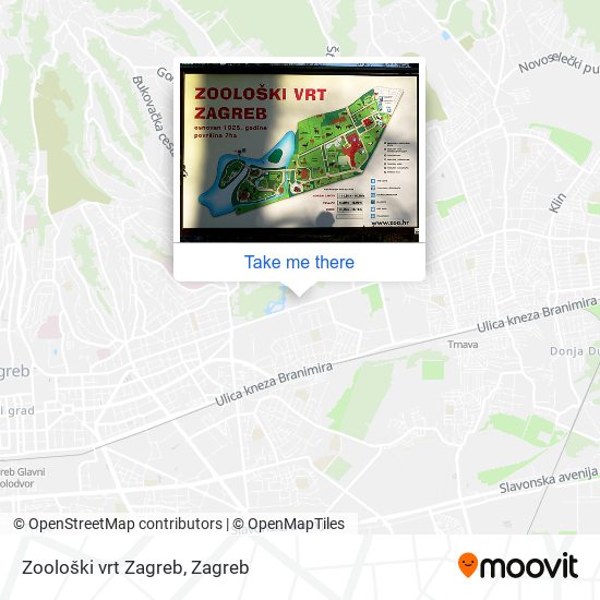 Zoološki vrt Zagreb map