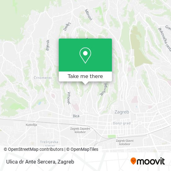 Ulica dr Ante Šercera map