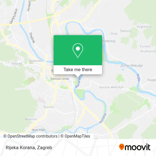 Rijeka Korana map