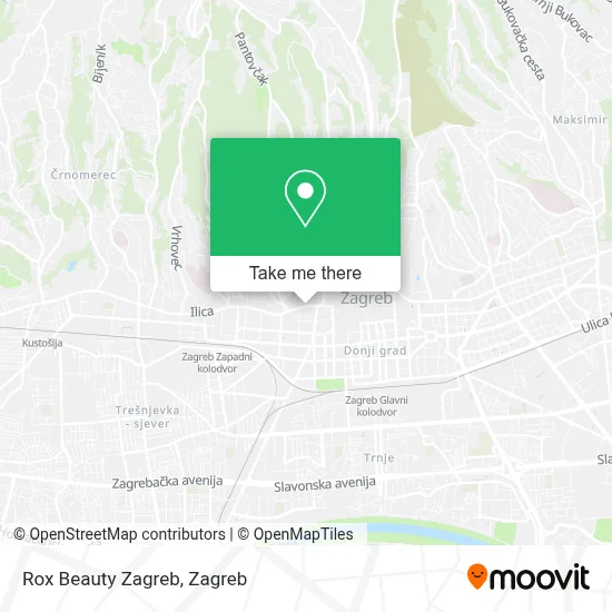 Rox Beauty Zagreb map