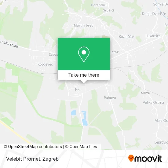 Velebit Promet map