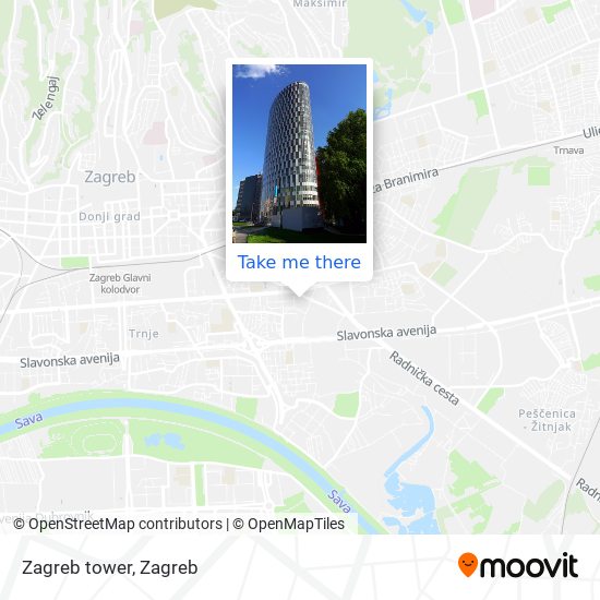 Zagreb tower map