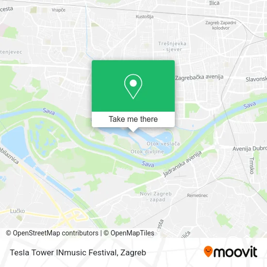 Tesla Tower INmusic Festival map