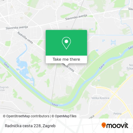 Radnička cesta 228 map