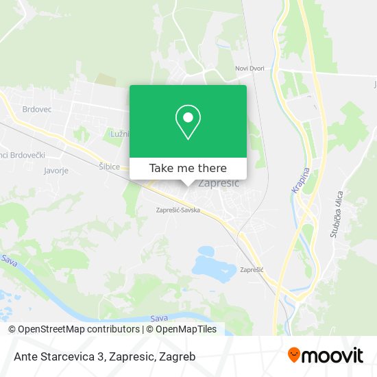 Ante Starcevica 3, Zapresic map