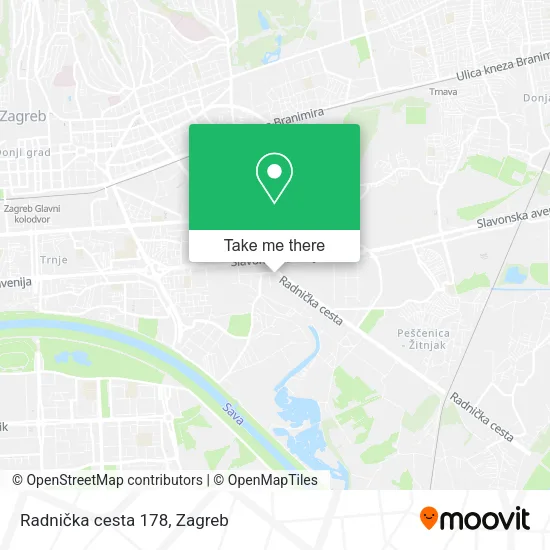 Radnička cesta 178 map