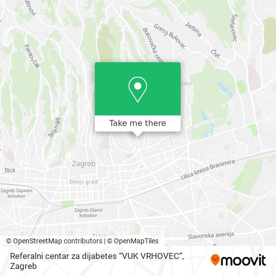 Referalni centar za dijabetes “VUK VRHOVEC“ map