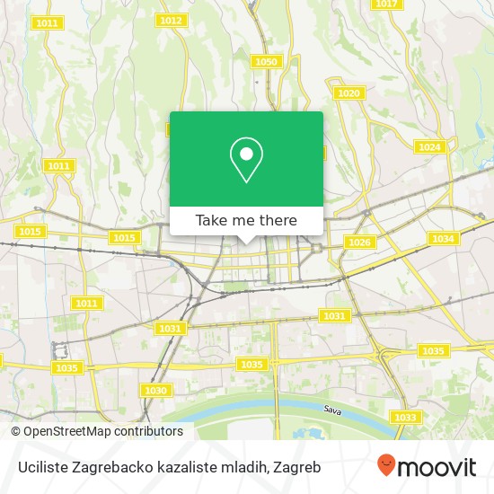 Uciliste Zagrebacko kazaliste mladih map