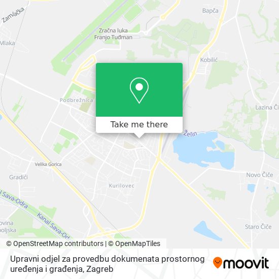 Upravni odjel za provedbu dokumenata prostornog uređenja i građenja map