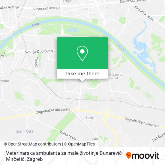 Veterinarska ambulanta za male životinje Bunarević-Mirčetić map