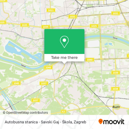 Autobusna stanica - Savski Gaj - Škola map