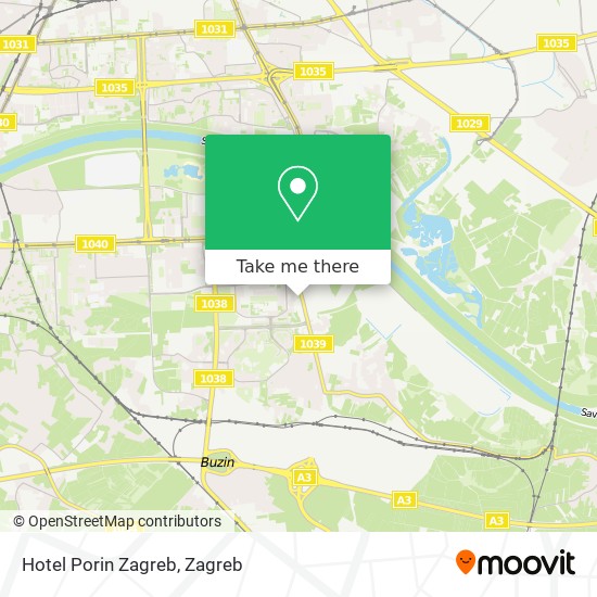 Hotel Porin Zagreb map