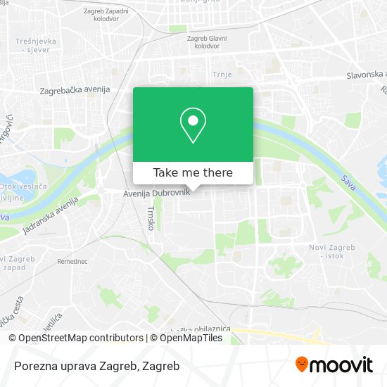 Porezna uprava Zagreb map