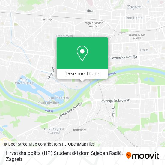 Hrvatska pošta (HP) Studentski dom Stjepan Radić map