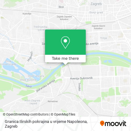 Granica Ilirskih pokrajina u vrijeme Napoleona map