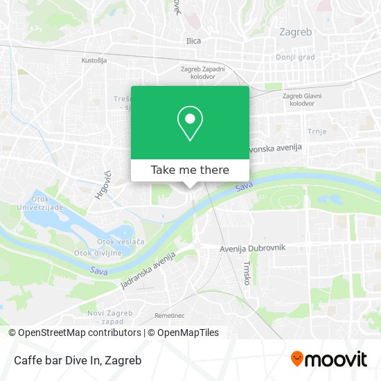 Caffe bar Dive In map