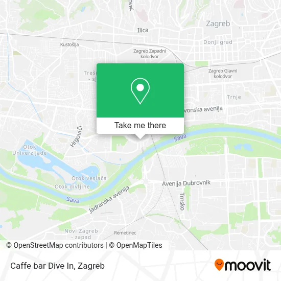 Caffe bar Dive In map