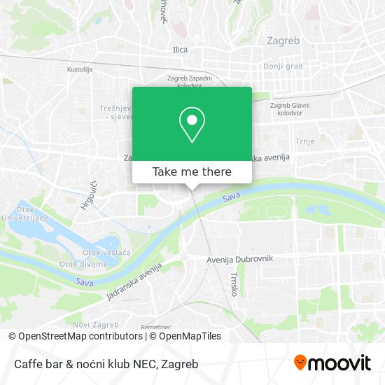 Caffe bar & noćni klub NEC map