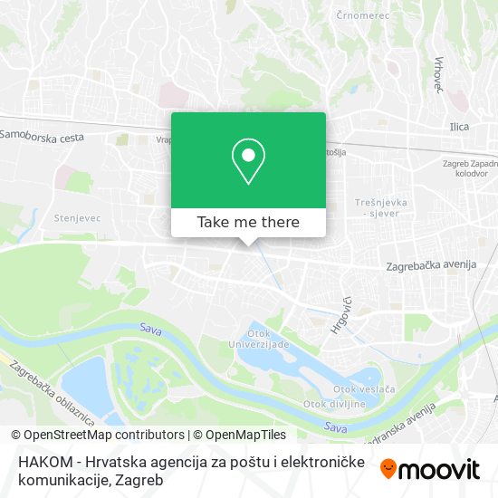 HAKOM - Hrvatska agencija za poštu i elektroničke komunikacije map