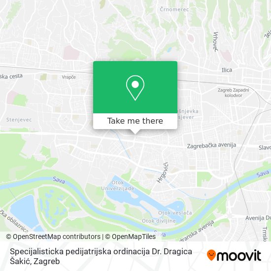 Specijalisticka pedijatrijska ordinacija Dr. Dragica Šakić map