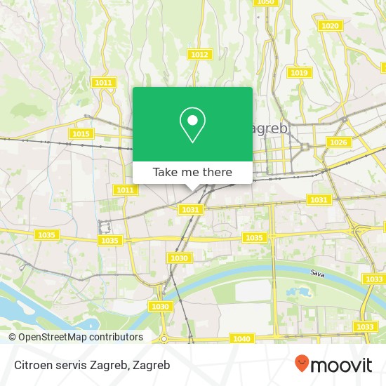 Citroen servis Zagreb map
