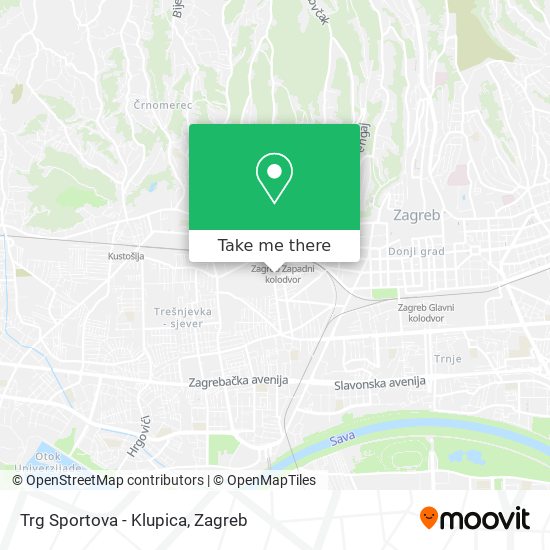 Trg Sportova - Klupica map