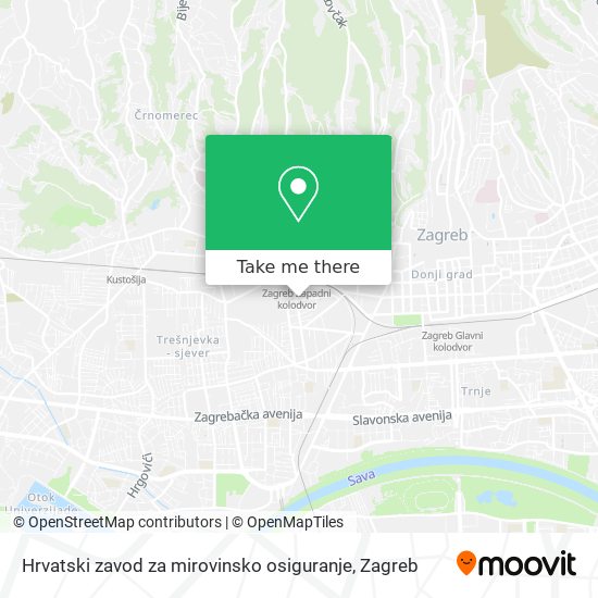 Hrvatski zavod za mirovinsko osiguranje map