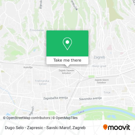 Dugo Selo - Zapresic - Savski Marof map