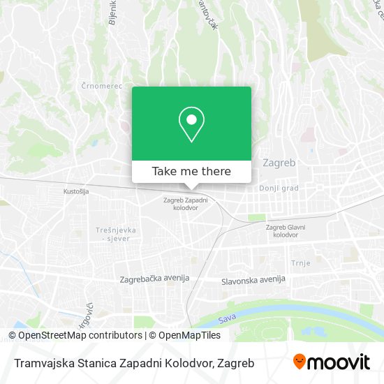 Tramvajska Stanica Zapadni Kolodvor map