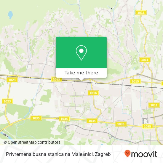 Privremena busna stanica na Malešnici map