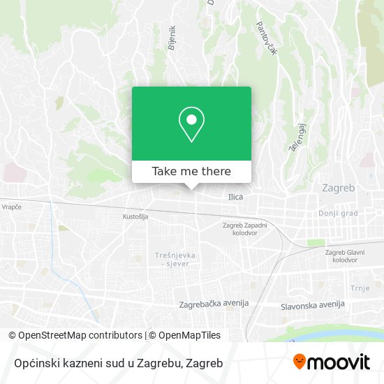 Općinski kazneni sud u Zagrebu map