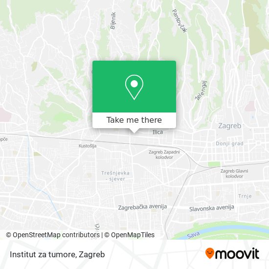 Institut za tumore map