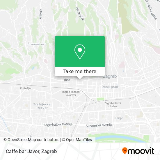 Caffe bar Javor map