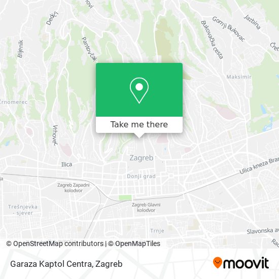 Garaza Kaptol Centra map