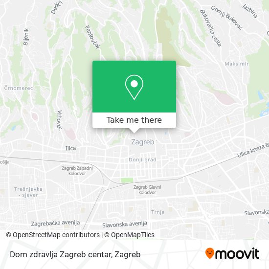 Dom zdravlja Zagreb centar map