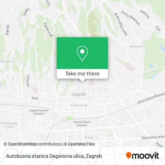 Autobusna stanica Degenova ulica map