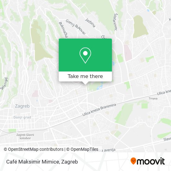 Café Maksimir Mimice map