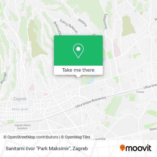 Sanitarni čvor "Park Maksimir" map