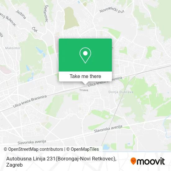 Autobusna Linija 231(Borongaj-Novi Retkovec) map