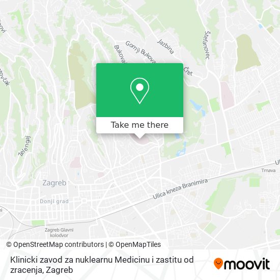 Klinicki zavod za nuklearnu Medicinu i zastitu od zracenja map