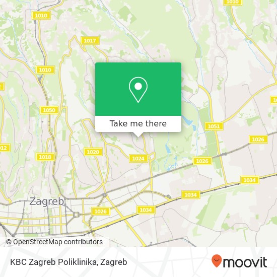 KBC Zagreb Poliklinika map