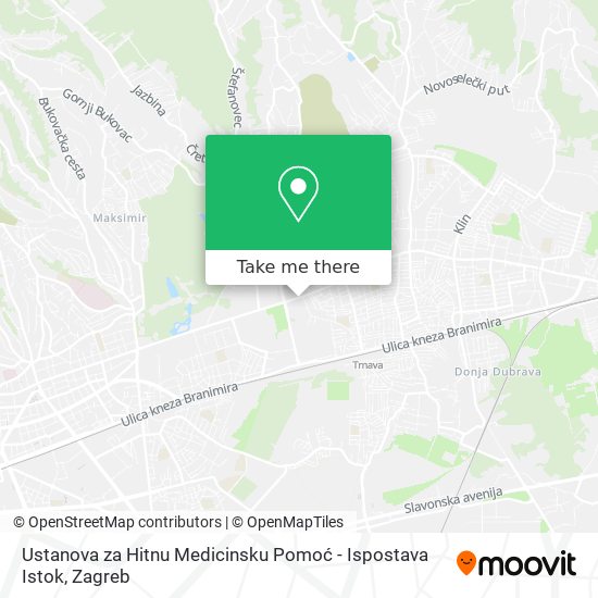 Ustanova za Hitnu Medicinsku Pomoć - Ispostava Istok map